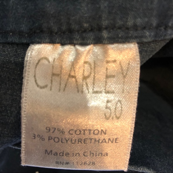 Charley 5.0 rhinestone black stretch denim jeans - Picture 2 of 3
